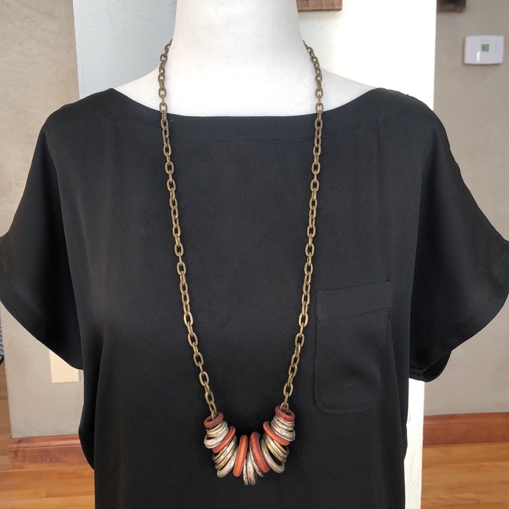 Silver/Gold Ring Statement Necklace - image 2